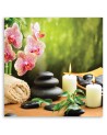 Obraz ścienny do salonu Świece orchidea i kamienie zen | FEEBY