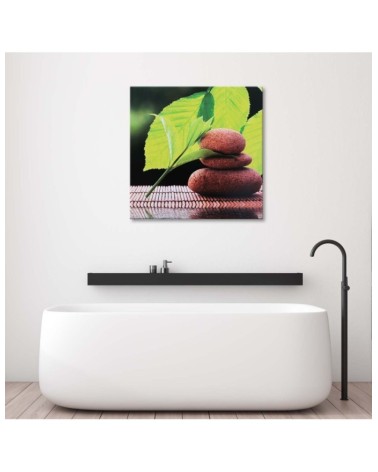 Leinwandbild - Walnussblätter und -steine | Feeby