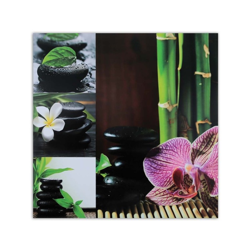 Leinwandbild - Collage mit schwarzen Steinen | Feeby