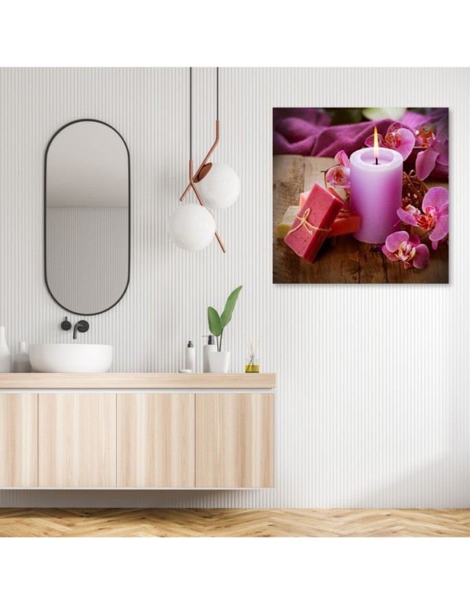 Dekoracja na ścianę Zen spa świece bambus | FEEBY