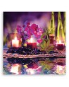 Dekoracja na ścianę Zen spa świece bambus | FEEBY