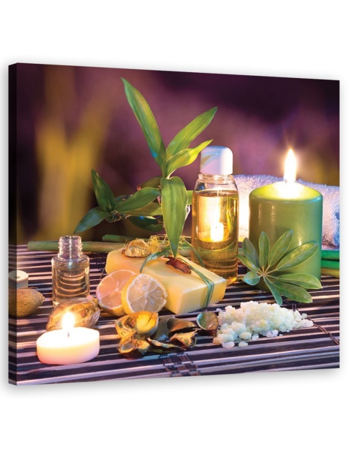 Dekoracja na ścianę Zen spa świece bambus | FEEBY
