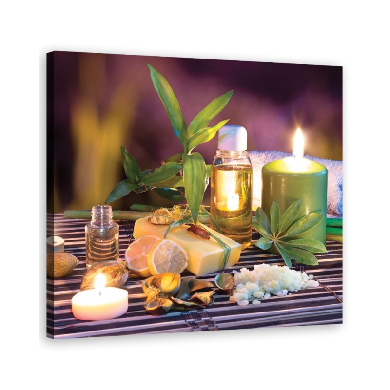 Dekoracja na ścianę Zen spa świece bambus | FEEBY