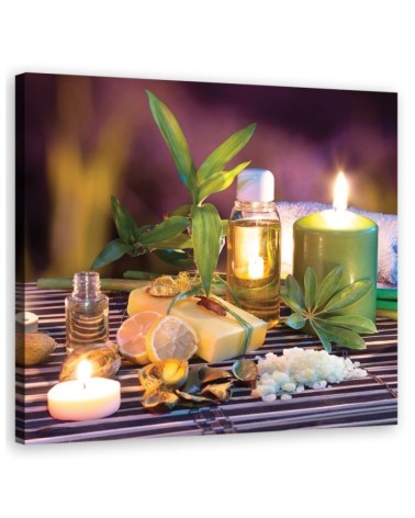 Dekoracja na ścianę Zen spa świece bambus | FEEBY
