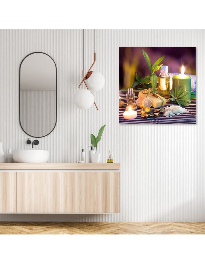 Dekoracja na ścianę Zen spa świece bambus | FEEBY