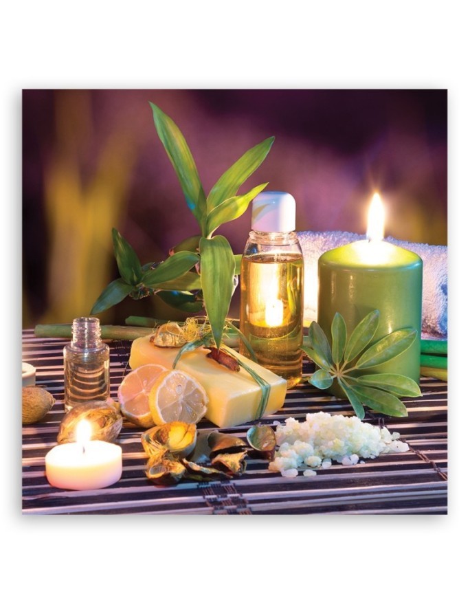 Dekoracja na ścianę Zen spa świece bambus | FEEBY