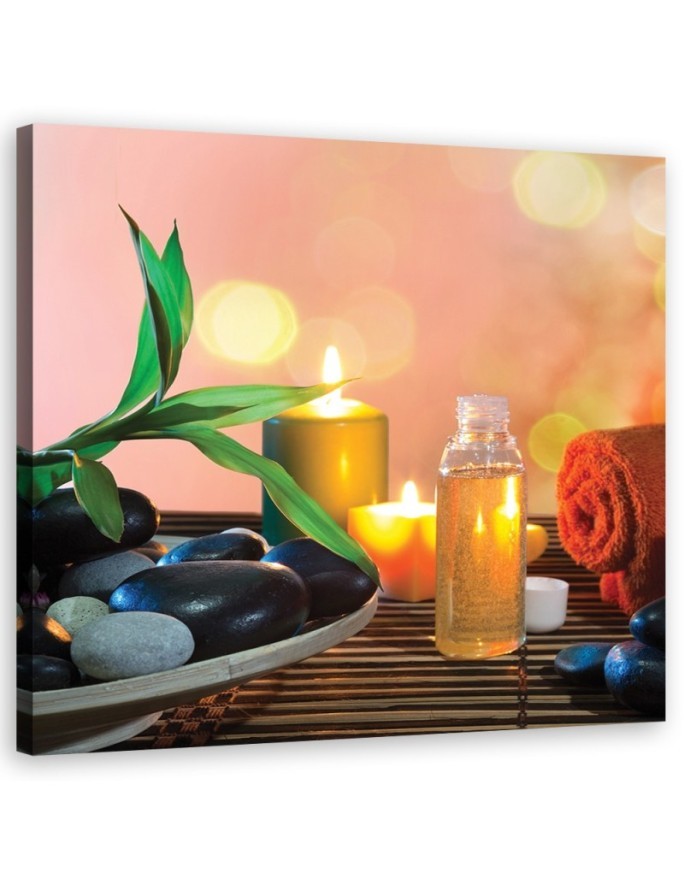 Dekoracja na ścianę Zen spa świece bambus | FEEBY