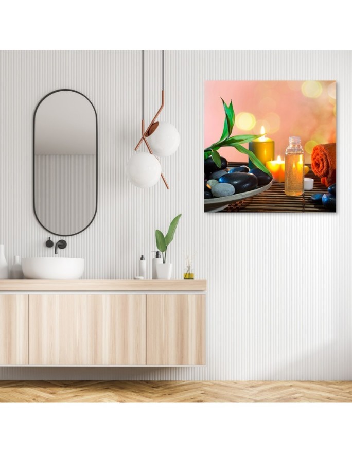 Dekoracja na ścianę Zen spa świece bambus | FEEBY