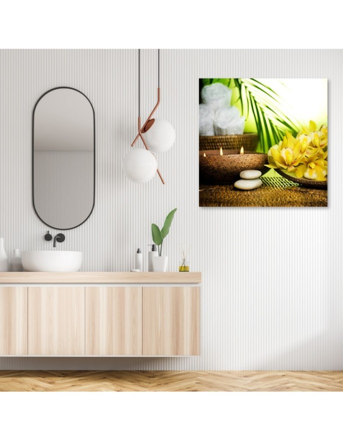 Dekoracja ścienna Zen spa świece bambus | FEEBY
