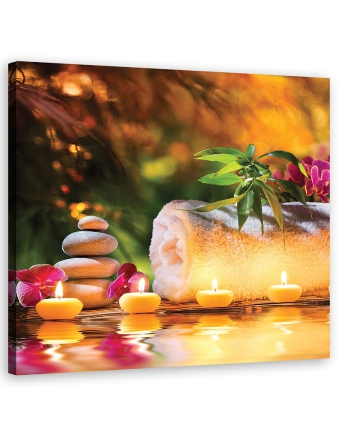 Dekoracja ścienna Zen spa świece bambus | FEEBY