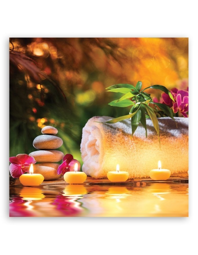 Dekoracja ścienna Zen spa świece bambus | FEEBY