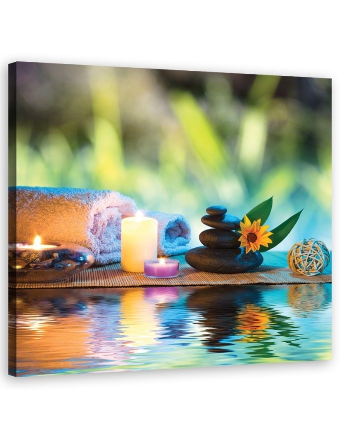 Dekoracja ścienna Zen spa świece bambus | FEEBY