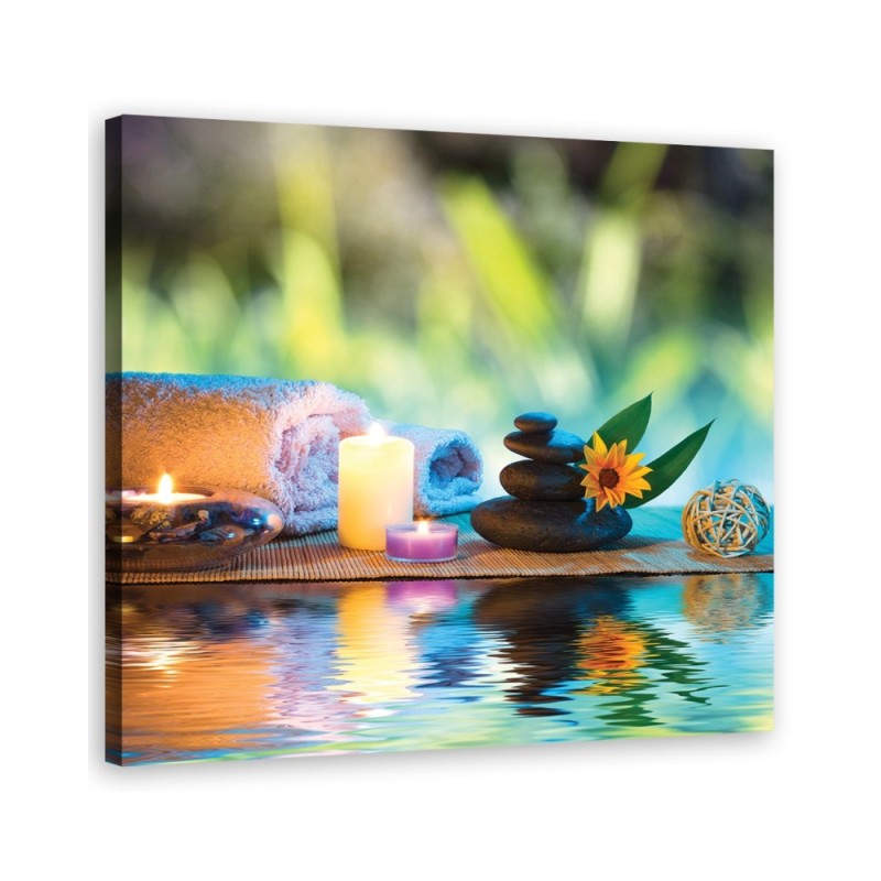 Dekoracja ścienna Zen spa świece bambus | FEEBY