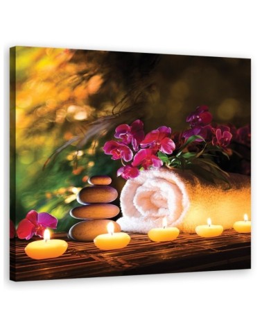 Bathroom Canvas prints decor Zen spa candles bamboo | FEEBY