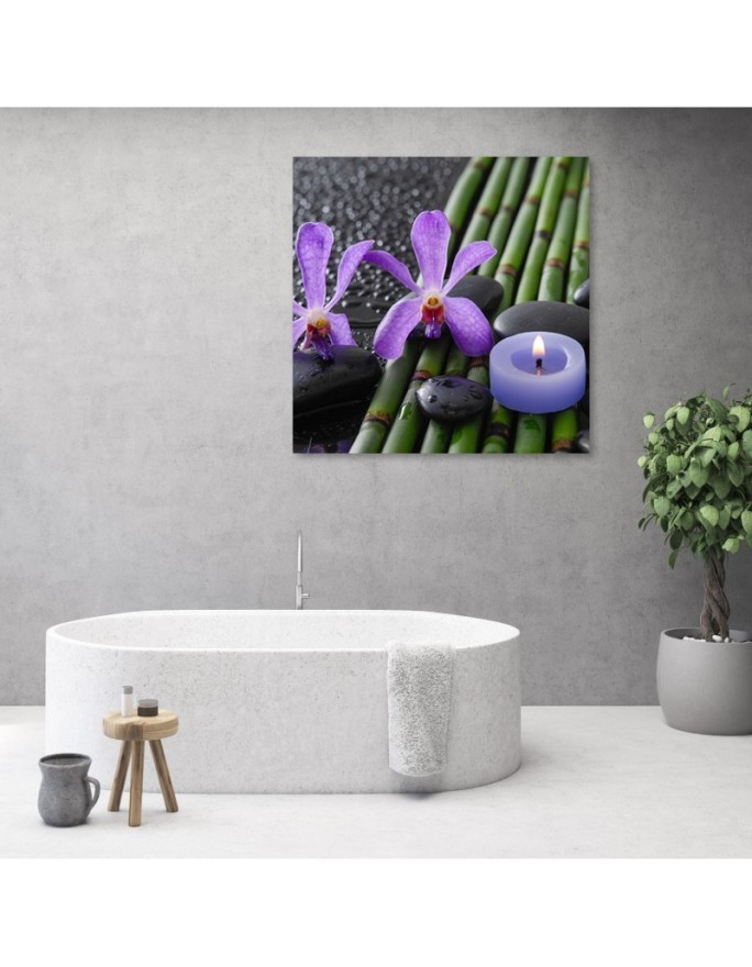 Nowoczesna dekoracja ścienna Bambus Kwiaty Zen Spa Świeca | FEEBY