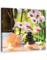 Nowoczesna dekoracja ścienna Spa świece i kwiaty orchidei | FEEBY