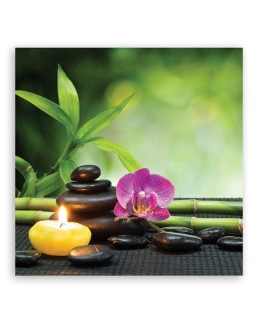 Modernes Wandbild - Kerzen Blumen Orchidee Wellness | Feeby