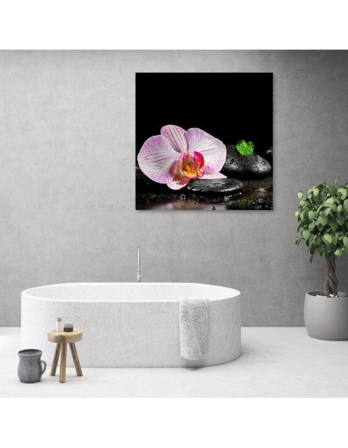 Kwitnąca orchidea zen - Obraz ścienny do łazienki | FEEBY