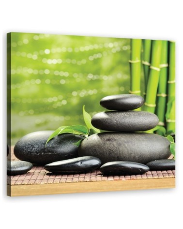 Leinwandbild - Steine Bambus Zen Spa | Feeby