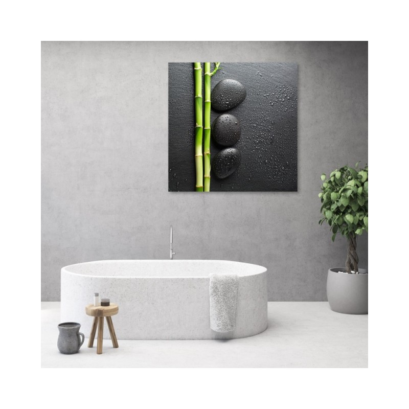 Modernes Wandbild - Bambus Zen Steine Wellness | Feeby