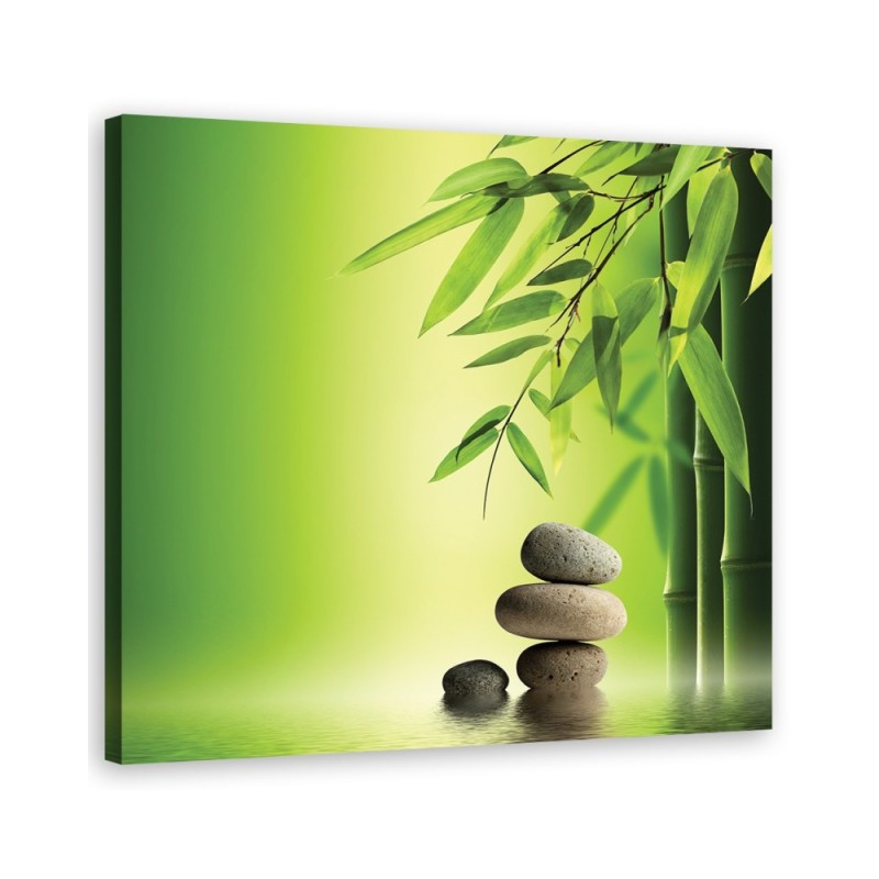 Leinwanddruck - Zen Bambus Steine Pflanzen | Feeby