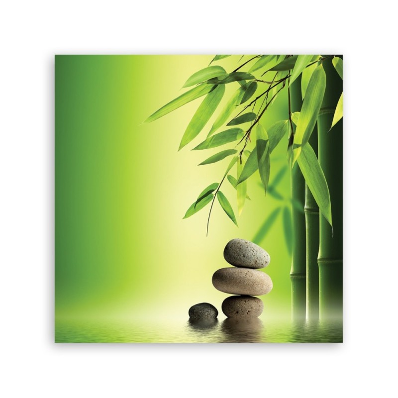 Leinwanddruck - Zen Bambus Steine Pflanzen | Feeby