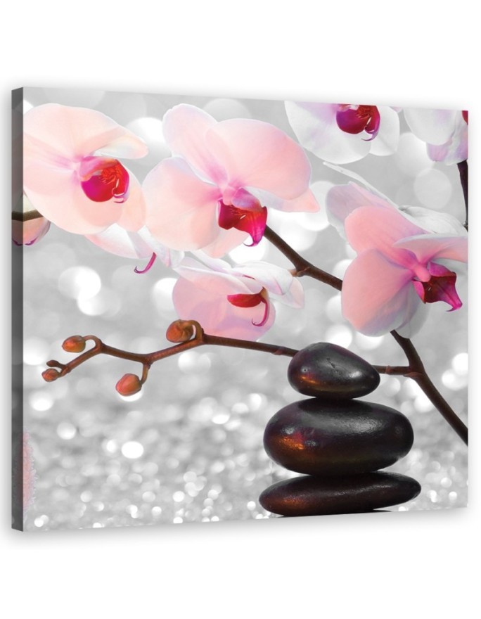 Modernes Wandbild - Zen Steine Orchidee Blumen | Feeby