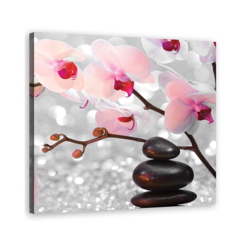 Modernes Wandbild - Zen Steine Orchidee Blumen | Feeby