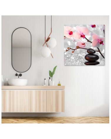 Modernes Wandbild - Zen Steine Orchidee Blumen | Feeby