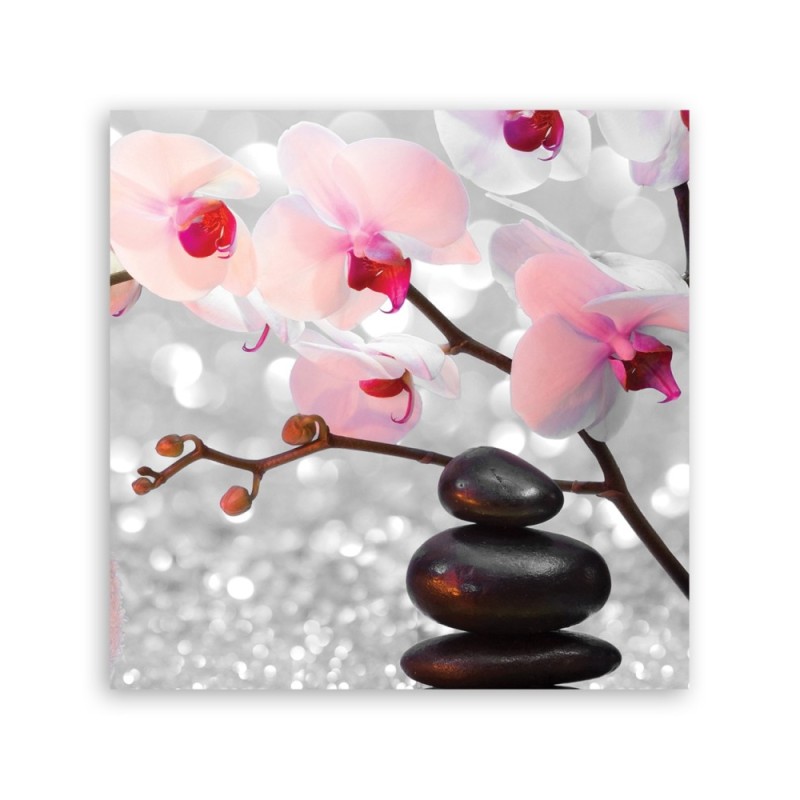 Modernes Wandbild - Zen Steine Orchidee Blumen | Feeby