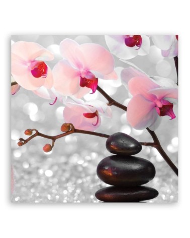 Modernes Wandbild - Zen Steine Orchidee Blumen | Feeby