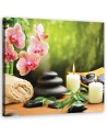 Obraz ścienny do łazienki - Świece orchidea i kamienie zen | FEEBY