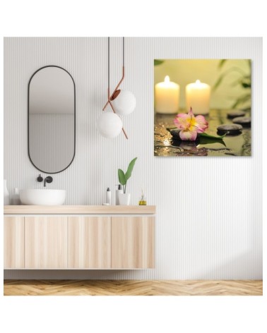 Leinwandbild - Kerzen und Orchidee | Feeby