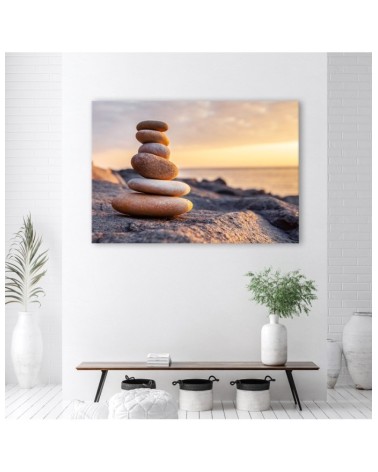 Leinwandbild modern - Steine Zen Strand Meer | Feeby