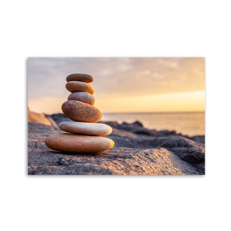 Leinwandbild modern - Steine Zen Strand Meer | Feeby