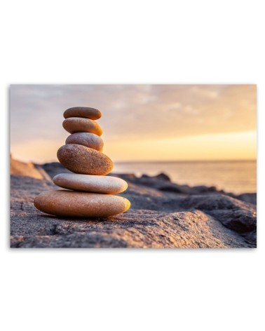 Leinwandbild modern - Steine Zen Strand Meer | Feeby