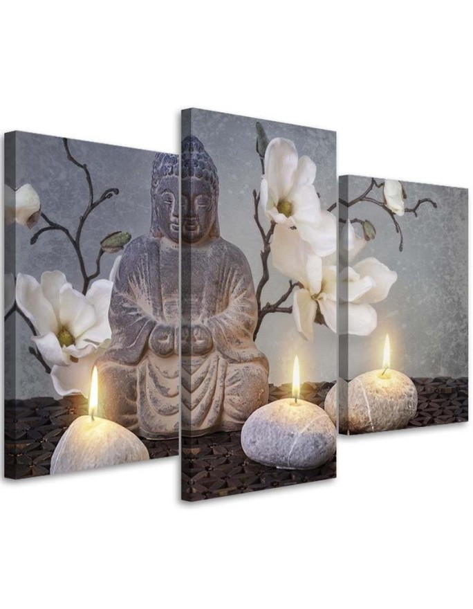 Leinwandbild modern - Buddha Orchidee Blumen Natur | Feeby