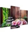 Obraz do spa - Orchidea bambus kamienie - Obraz na płótnie | FEEBY