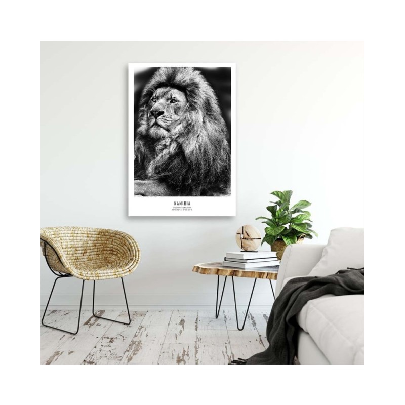 Wandbild für Wohnzimmer - Löwe Afrika Tier | Feeby