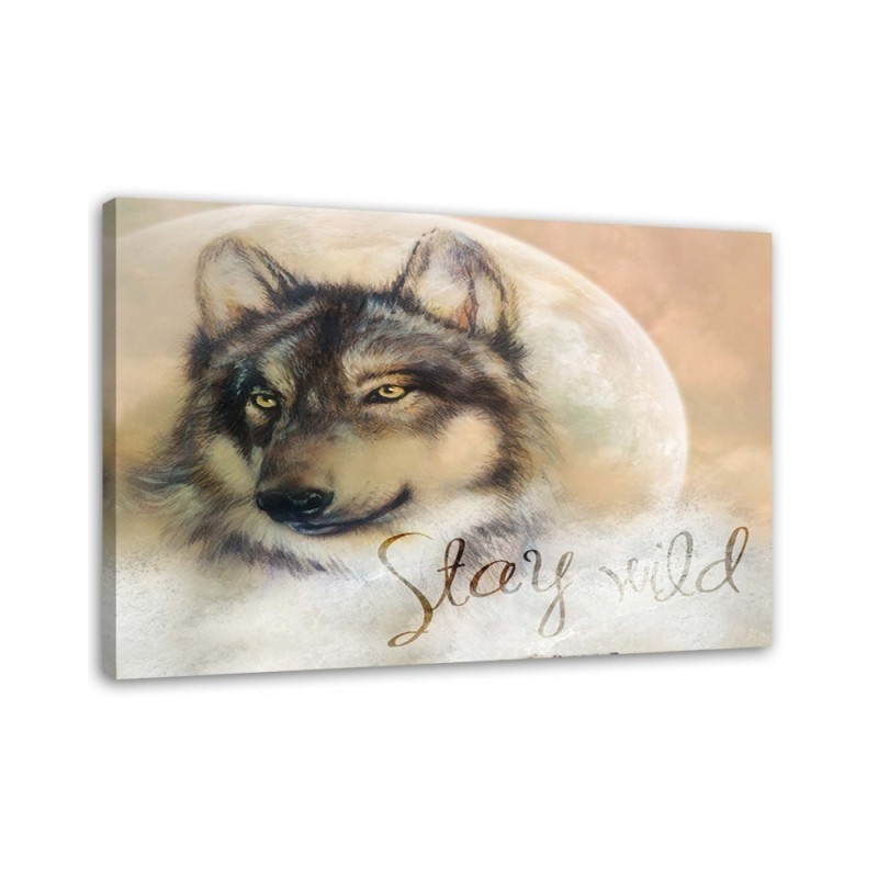 Modernes Wandbild - Wolf Stay Wild | Feeby