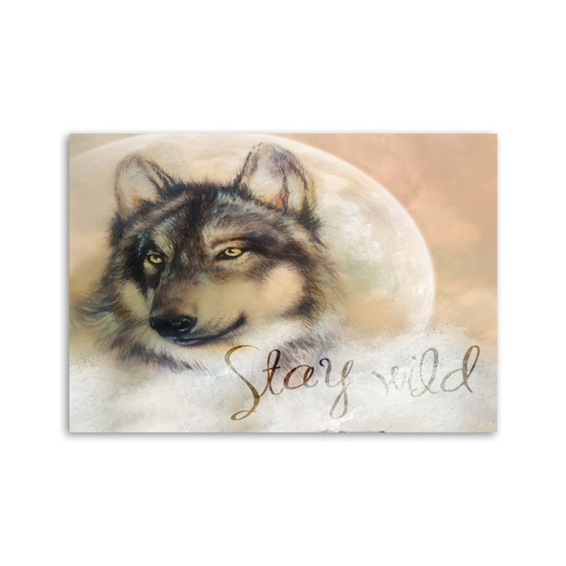 Modernes Wandbild - Wolf Stay Wild | Feeby
