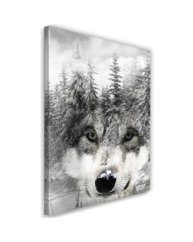 Bild auf Leinwand - Wolf in einer Winterlandschaft | Feeby