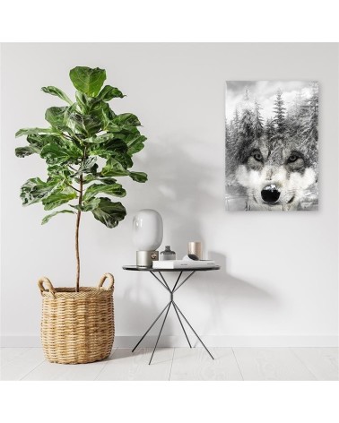 Bild auf Leinwand - Wolf in einer Winterlandschaft | Feeby