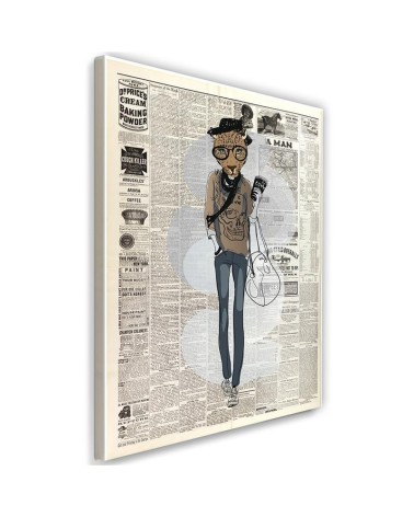 Bild auf Leinwand - Hipster-Leopard - Zeitungsartikel | Feeby