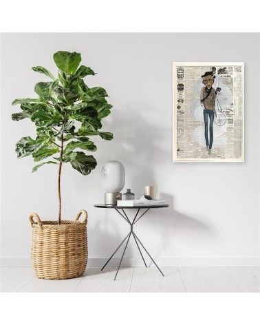 Bild auf Leinwand - Hipster-Leopard - Zeitungsartikel | Feeby