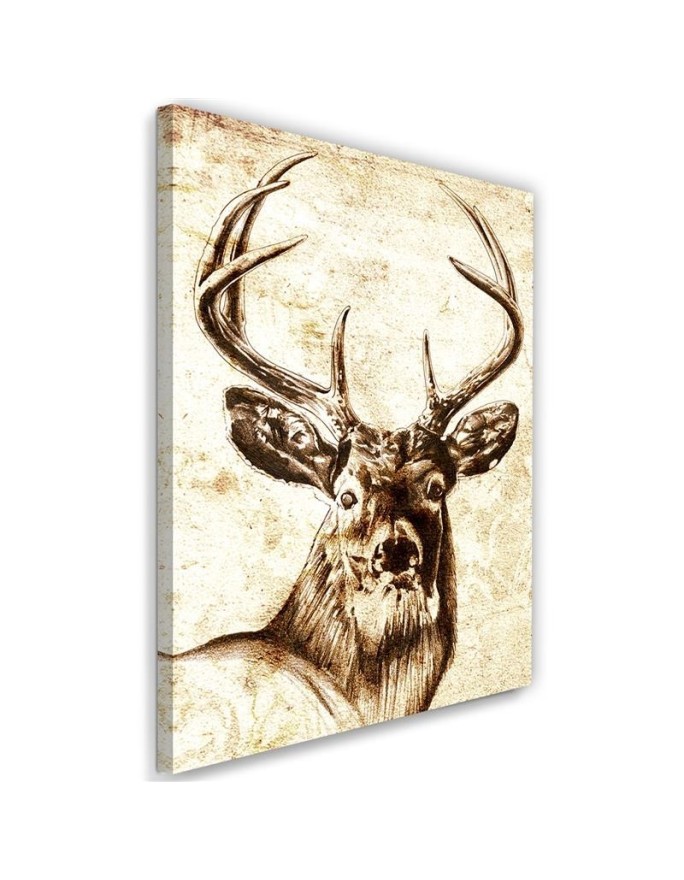 Dekoratives Leinwandbild - Gemalte Hirsche | Feeby