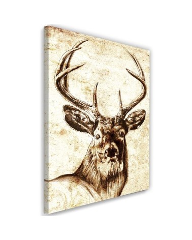 Dekoratives Leinwandbild - Gemalte Hirsche | Feeby
