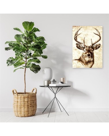 Dekoratives Leinwandbild - Gemalte Hirsche | Feeby