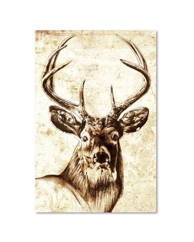 Dekoratives Leinwandbild - Gemalte Hirsche | Feeby