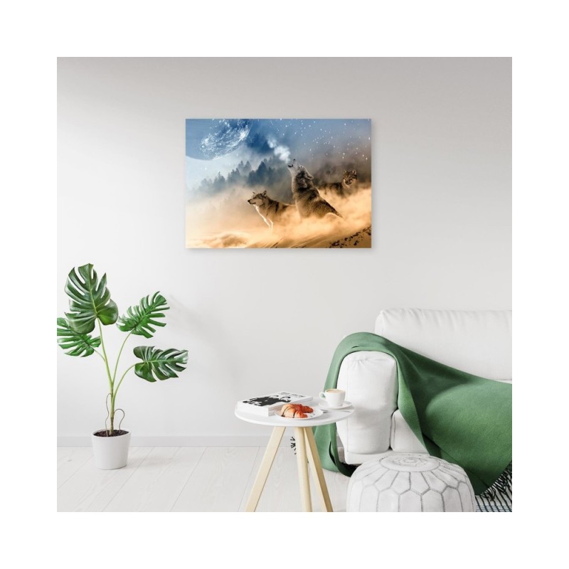 Modernes Wandbild - Heulende Wölfe | Feeby